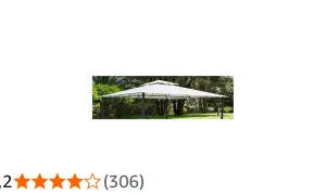 Gazebo bianco con tetto a doppio falda, ideale per coprire un gazebo in giardino. Struttura in metallo scuro e telo impermeabile.
