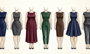 Illustrazione di diverse silhouette femminili in abiti eleganti. Guida visiva per capire come misurare le spalle donna per un abito perfetto.
