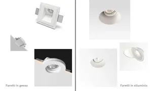 Confronto tra faretti in gesso e alluminio: pro e contro per un'illuminazione integrata.