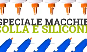 Come togliere silicone dai vestiti? Immagine con colla e pistole per colla a caldo.
