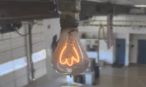 Una lampadina a incandescenza emette una luce calda e brillante, ma quale lampadina fa più luce? L'immagine mostra una lampadina accesa.