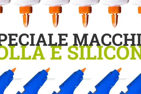 Come togliere silicone dai vestiti? Immagine con colla e pistole per colla a caldo.