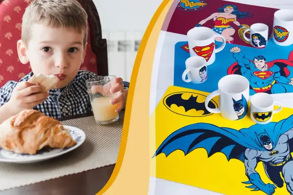 Tovagliette asilo fai da te con i supereroi per rendere la merenda un'avventura. Batman, Superman e Wonder Woman pronti a proteggere il tuo bimbo!